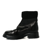 Chanel Calfskin Knit CC Short Boots 38 Black