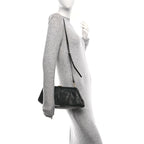 Balenciaga Grained Calfskin Logo XL Cloud Clutch Black