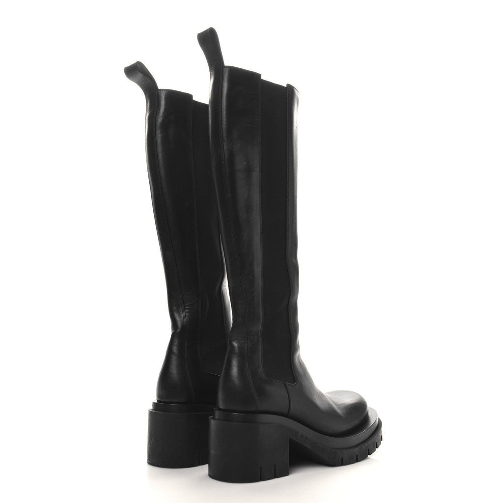 Bottega Veneta Calfskin The Lug Chelsea 30/70mm Tall Boots 37.5 Black