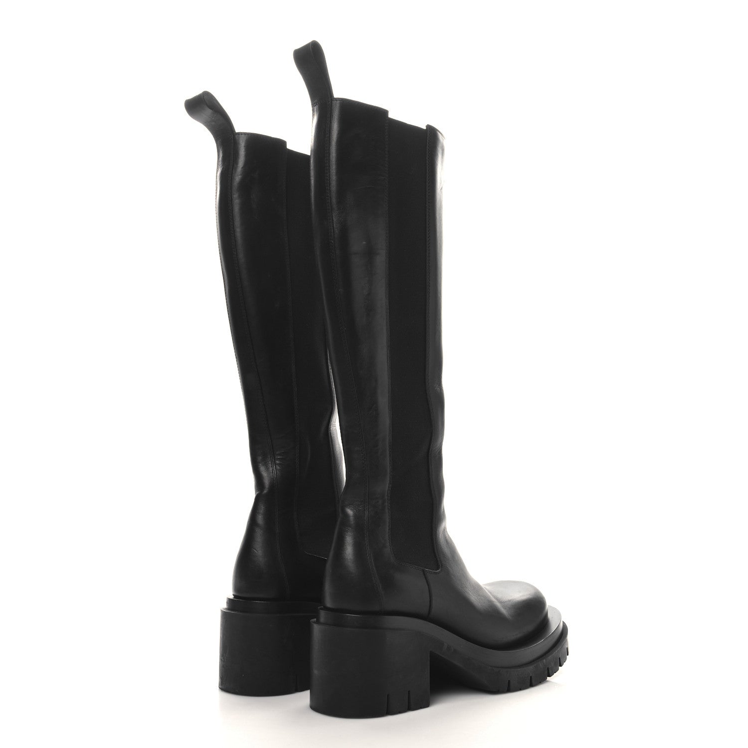 Bottega Veneta Calfskin The Lug Chelsea 30/70mm Tall Boots 37.5 Black