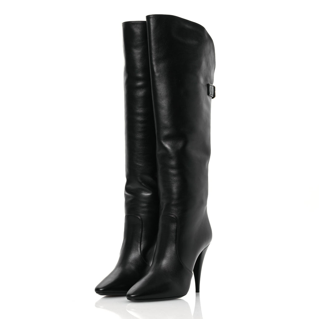 Saint Laurent Lambskin Koller 110 Tall Boots 36.5 Black