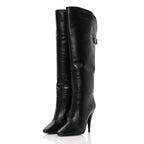 Saint Laurent Lambskin Koller 110 Tall Boots 36.5 Black