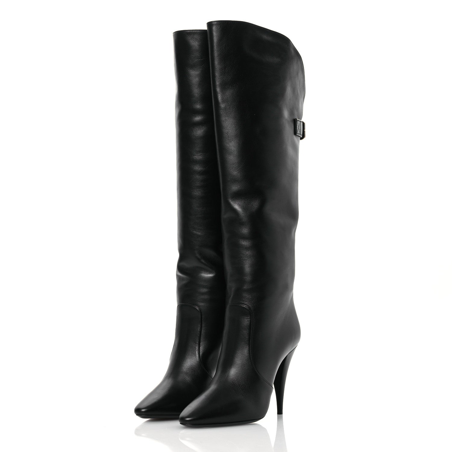 Saint Laurent Lambskin Koller 110 Tall Boots 36.5 Black