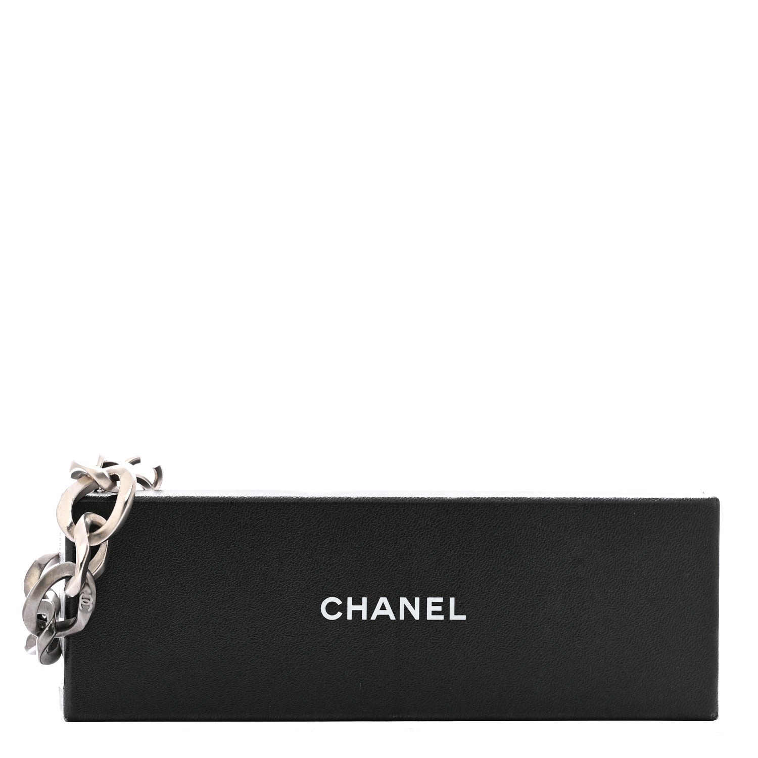 Chanel Metal Chain Link CC Bracelet Silver Ruthenium