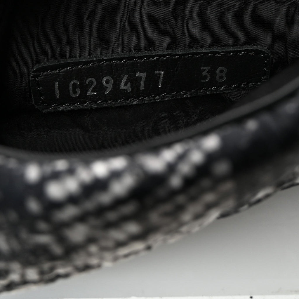 Chanel Calfskin Tweed Nylon Printed Boots 38 Black