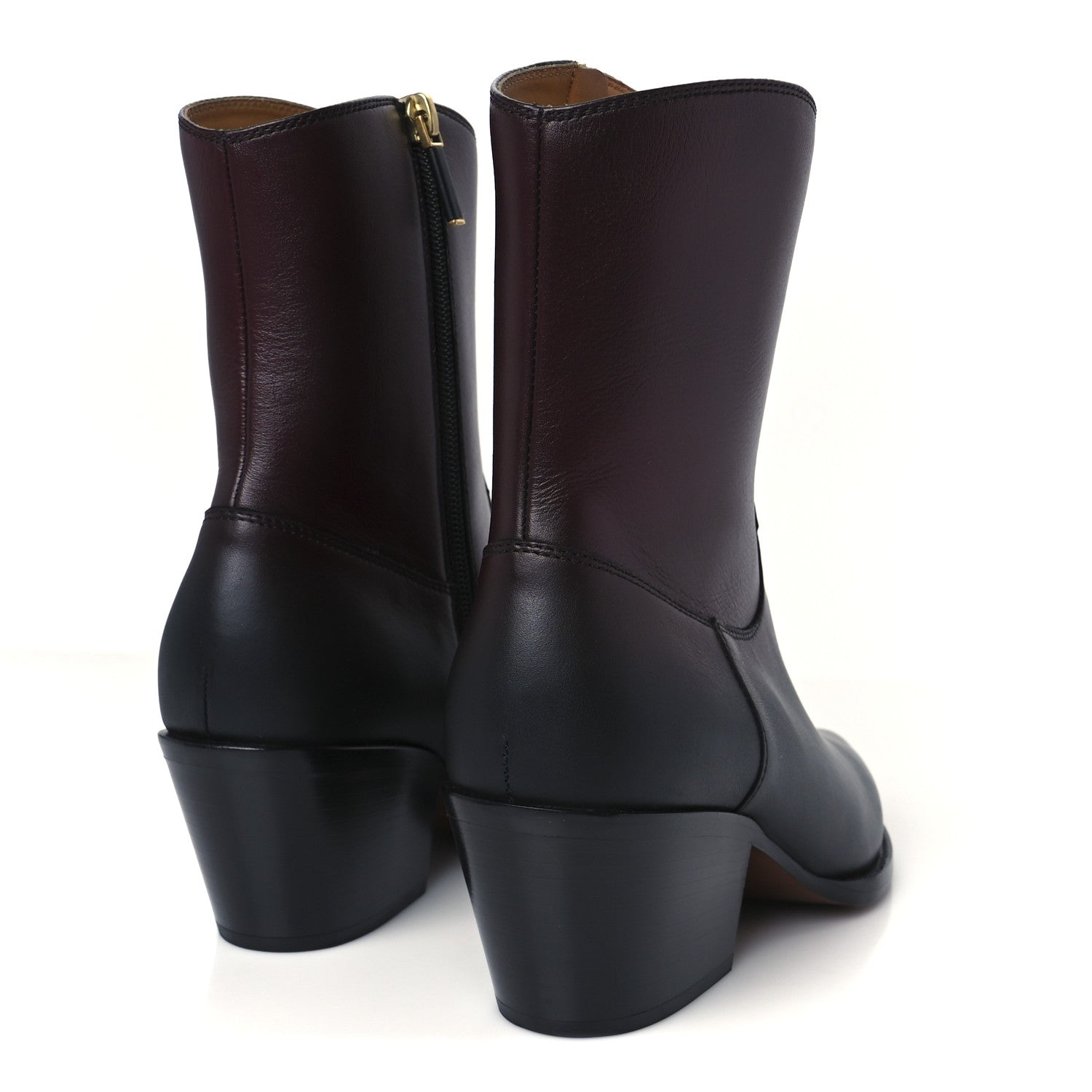 Christian Dior Shaded Calfskin Ombre L.A. Ankle Boots 37 Black Rouge