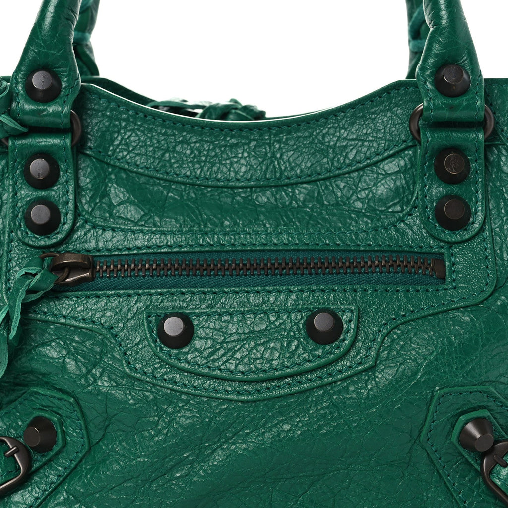 Balenciaga Agneau Classic Hardware Mini City Green
