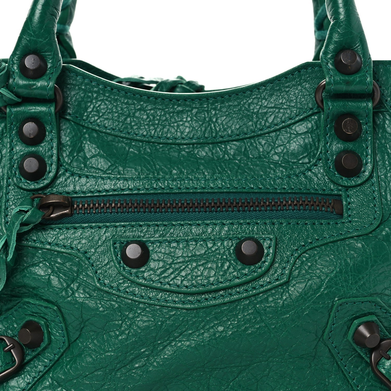 Balenciaga Agneau Classic Hardware Mini City Green