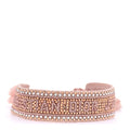 Christian Dior Woven Cotton Crystal Embroidered J'Adior Friendship Bracelet Pink
