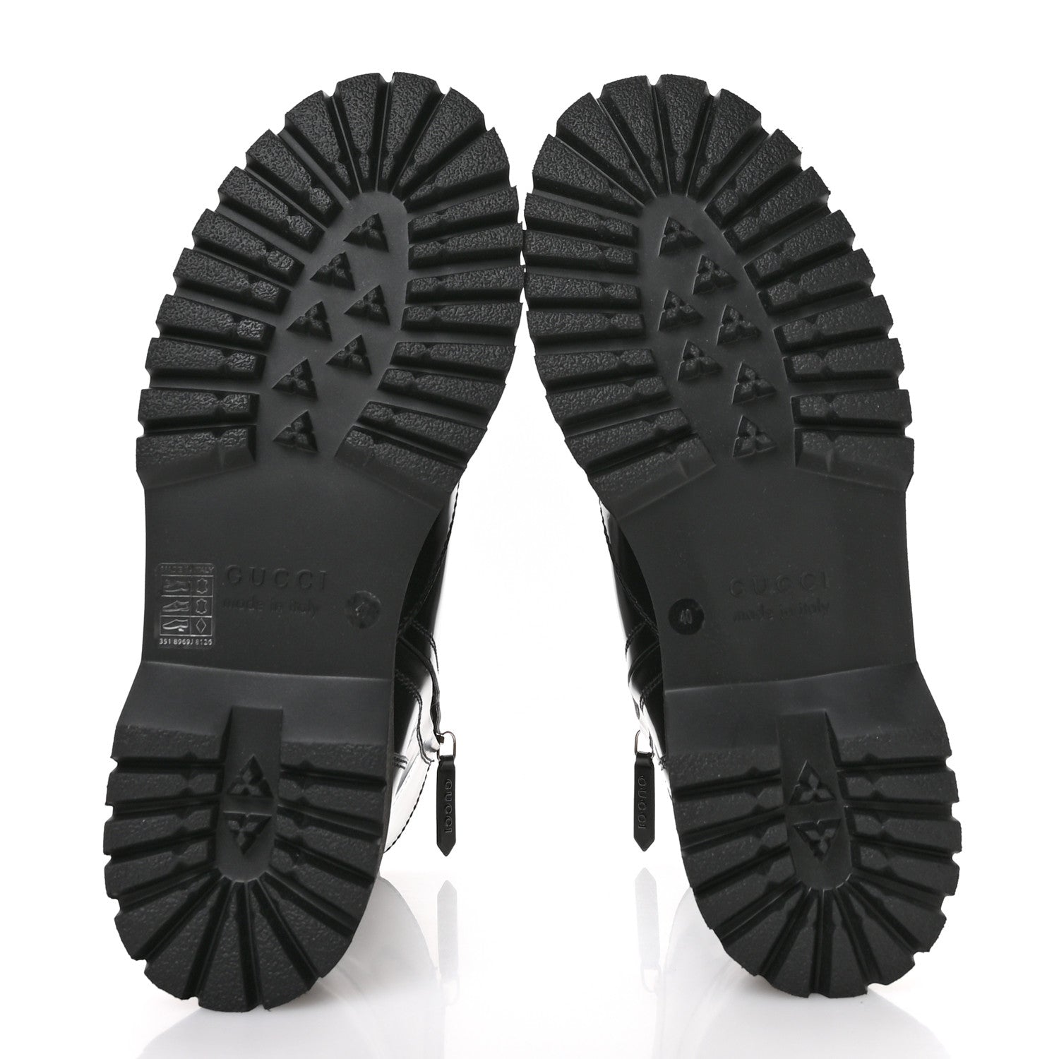 Gucci Spice Lux Nappa Web Combat Boots 40 Black