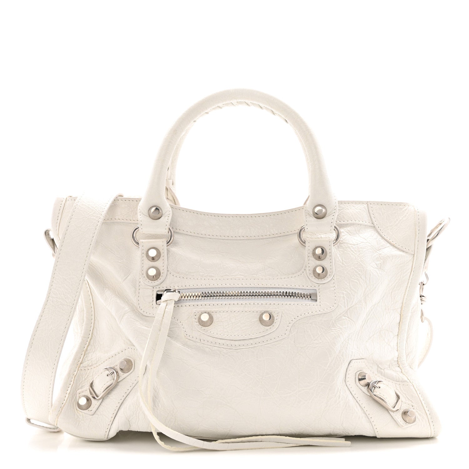 Balenciaga Arena Storico Classic Silver Hardware Small Le City  Optic White