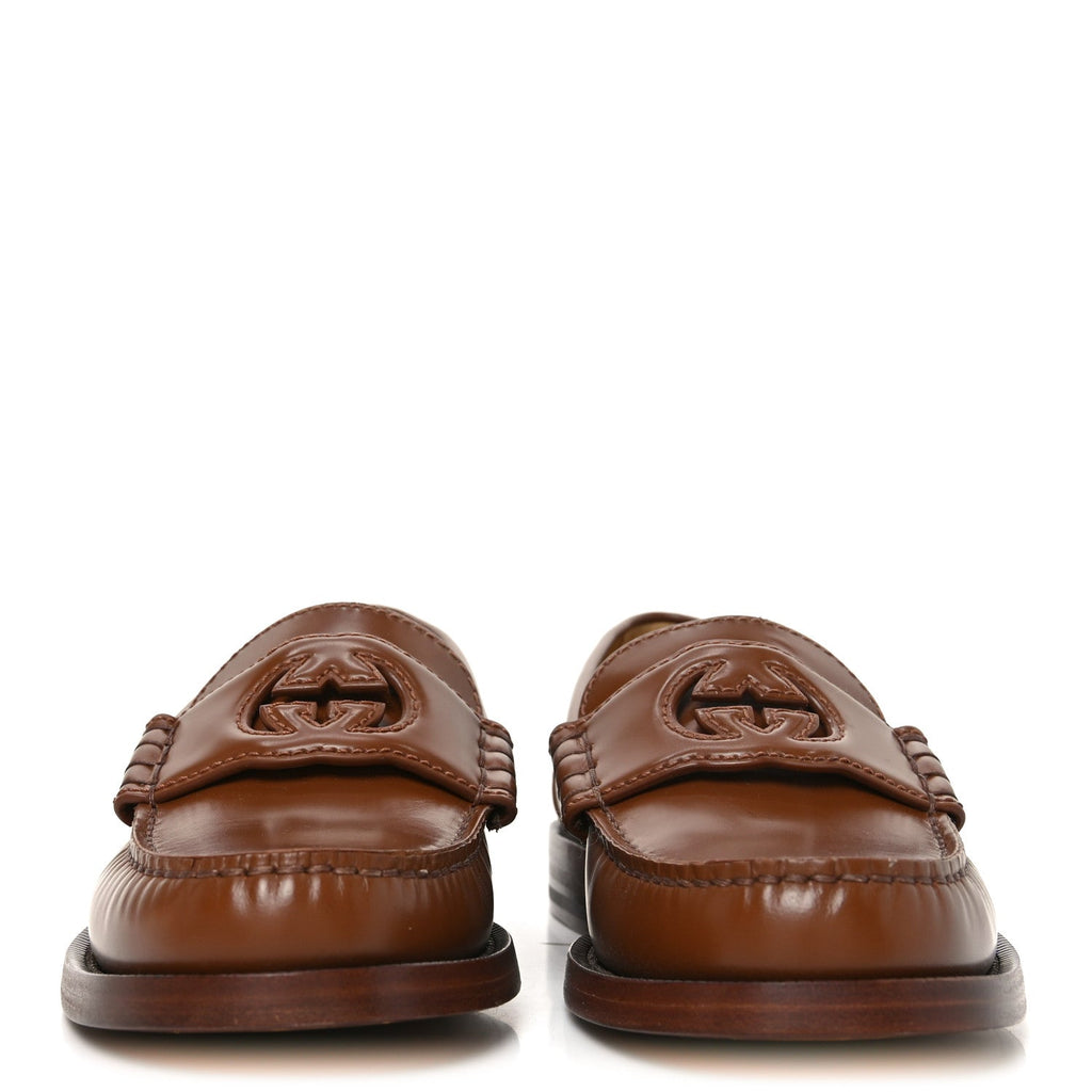 Gucci Millennial Ribot Cut Out Interlocking G Loafers 35 Cuir