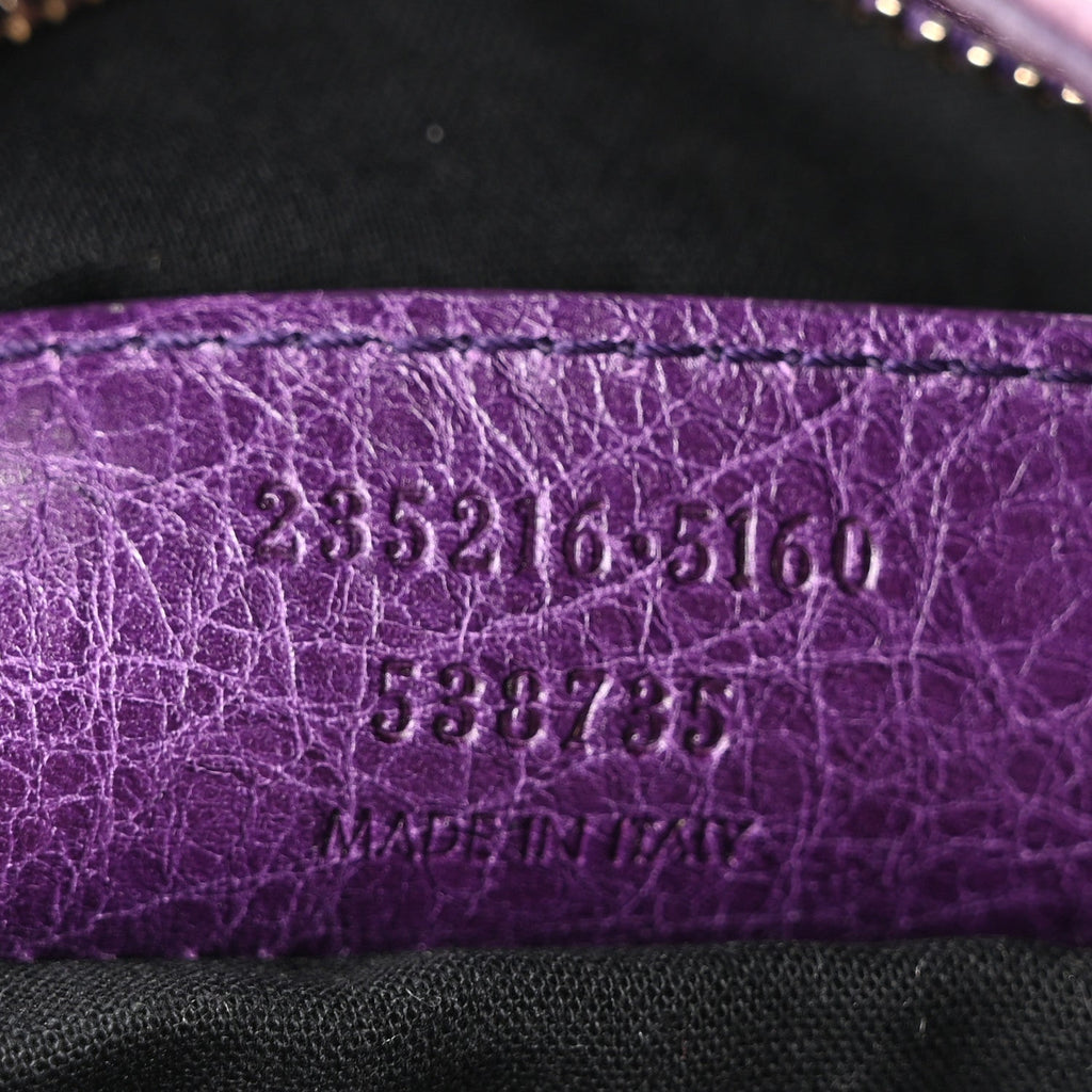 Balenciaga Agneau Classic Gold Hardware Velo Dark Violet