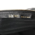 Loewe Lambskin Pleated Bracelet Pouch Shoulder Bag Black