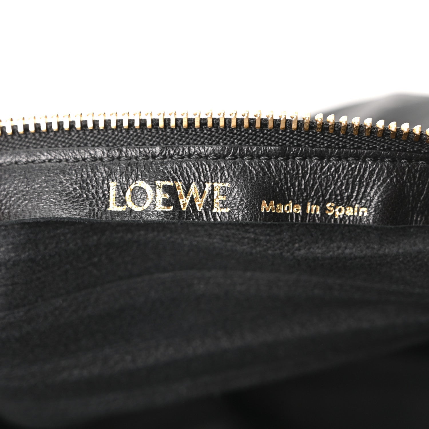 Loewe Lambskin Pleated Bracelet Pouch Shoulder Bag Black
