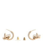 Chanel Pearl Crystal Baguette No 5 Lock Drop Earrings Gold Pearly White