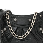 Balenciaga Agneau Arena Le Cagole Mini Purse With Chain Black