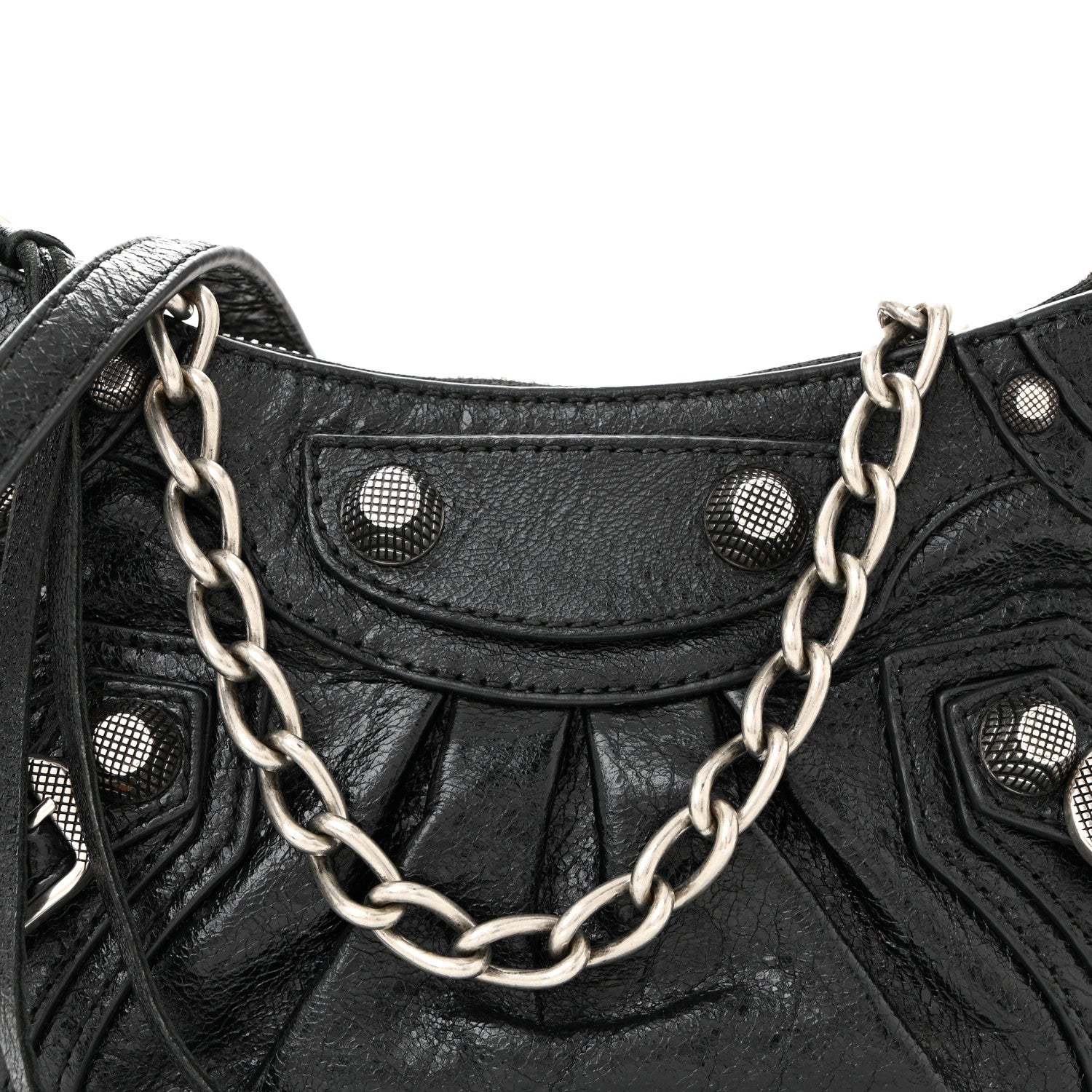 Balenciaga Agneau Arena Le Cagole Mini Purse With Chain Black