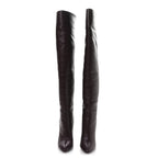 Saint Laurent Calfskin Kiki 110mm Over The Knee Boots 36.5 Dark Violet