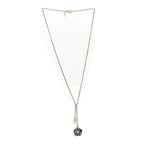 Chanel Enamel Crystal Pearl CC Camellia Drop Necklace Gold Black