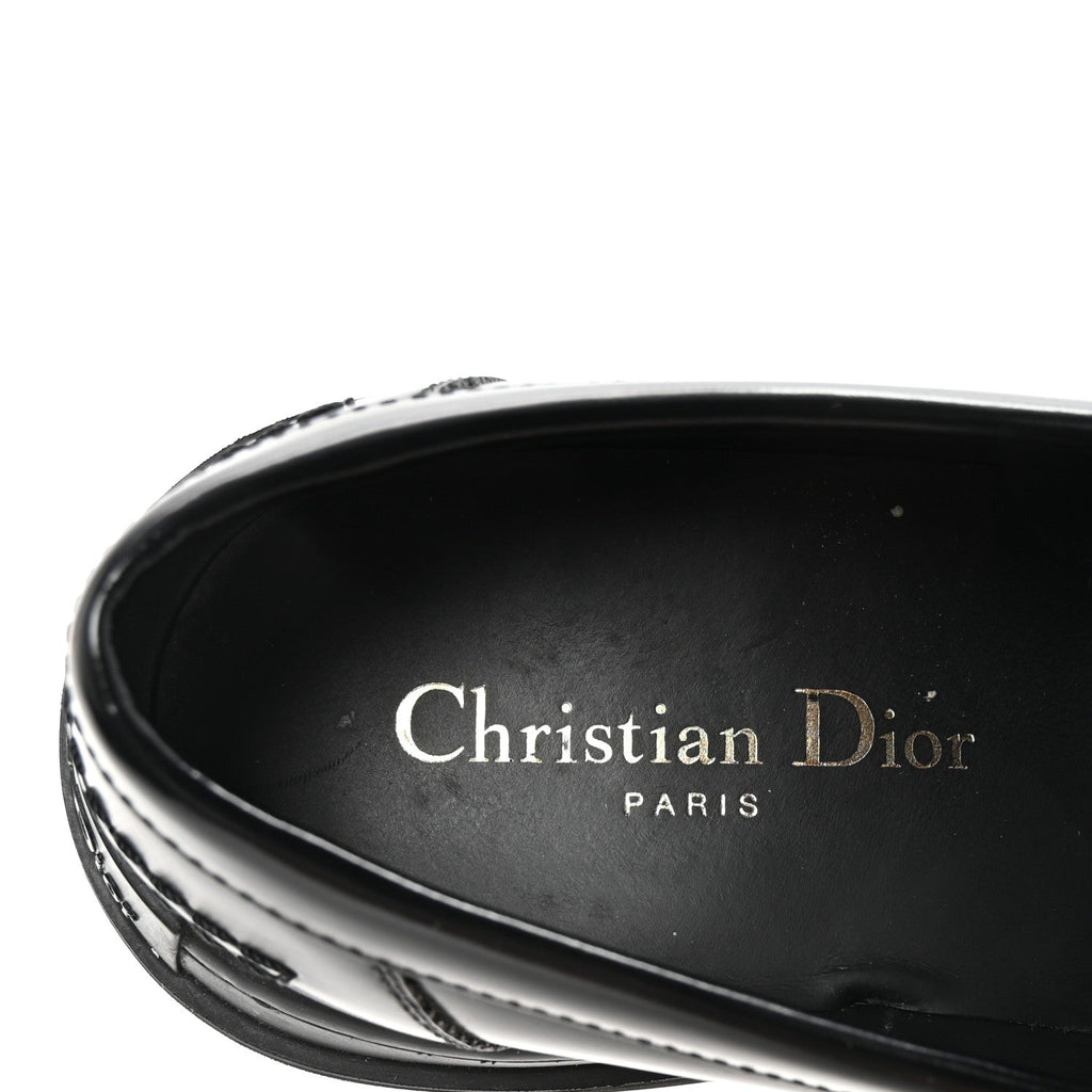 Christian Dior Brushed Calfskin Dior Code Lug Sole Platform 35mm Loafers 38.5 Black