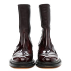 Loewe Patent Lambskin Chelsea Stretch Boots 37 Burgundy