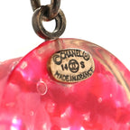 Chanel Resin Chain Tweed CC Drop Earrings Pink Gold