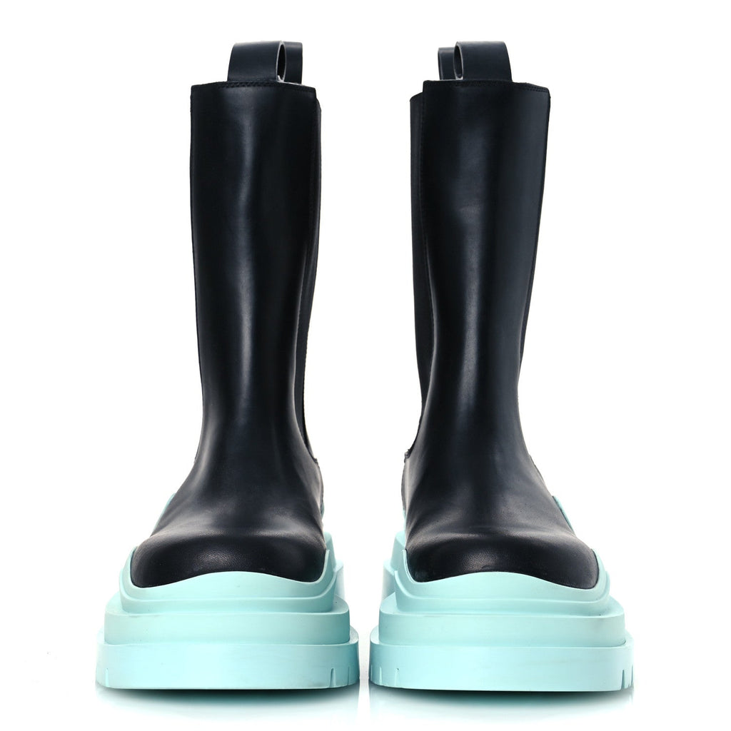 Bottega Veneta Calfskin Womens The Tire Chelsea Boots 39 Black Flannel