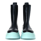 Bottega Veneta Calfskin Womens The Tire Chelsea Boots 39 Black Flannel