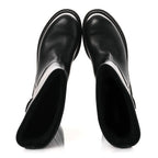 Prada Vitello Shearling Winter 2 Boots 39.5 Black