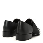 Chanel Calfskin Elastic Lace Up Cap Toe CC Loafers 39 Black