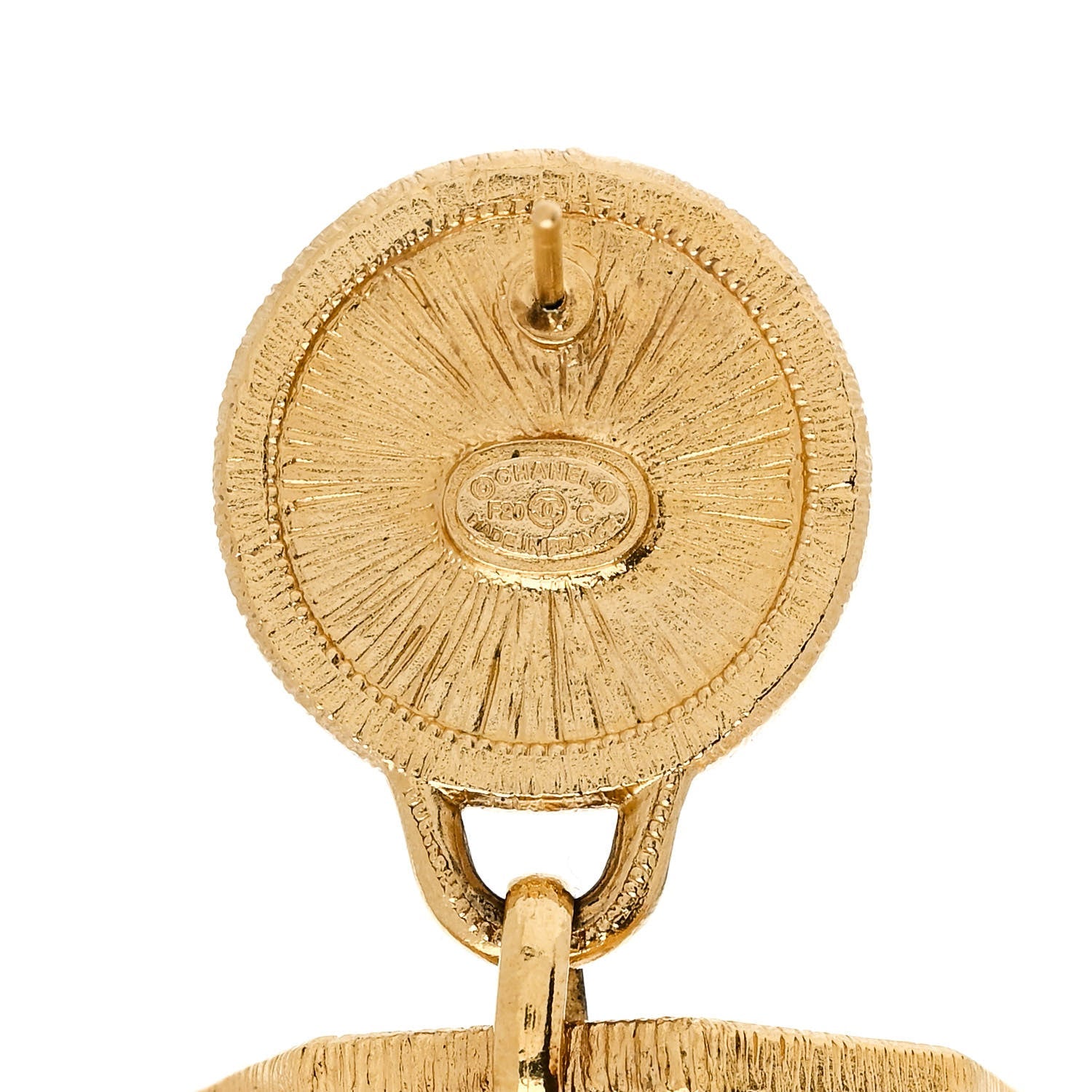 Chanel Pearl CC Tags Drop Earrings Gold