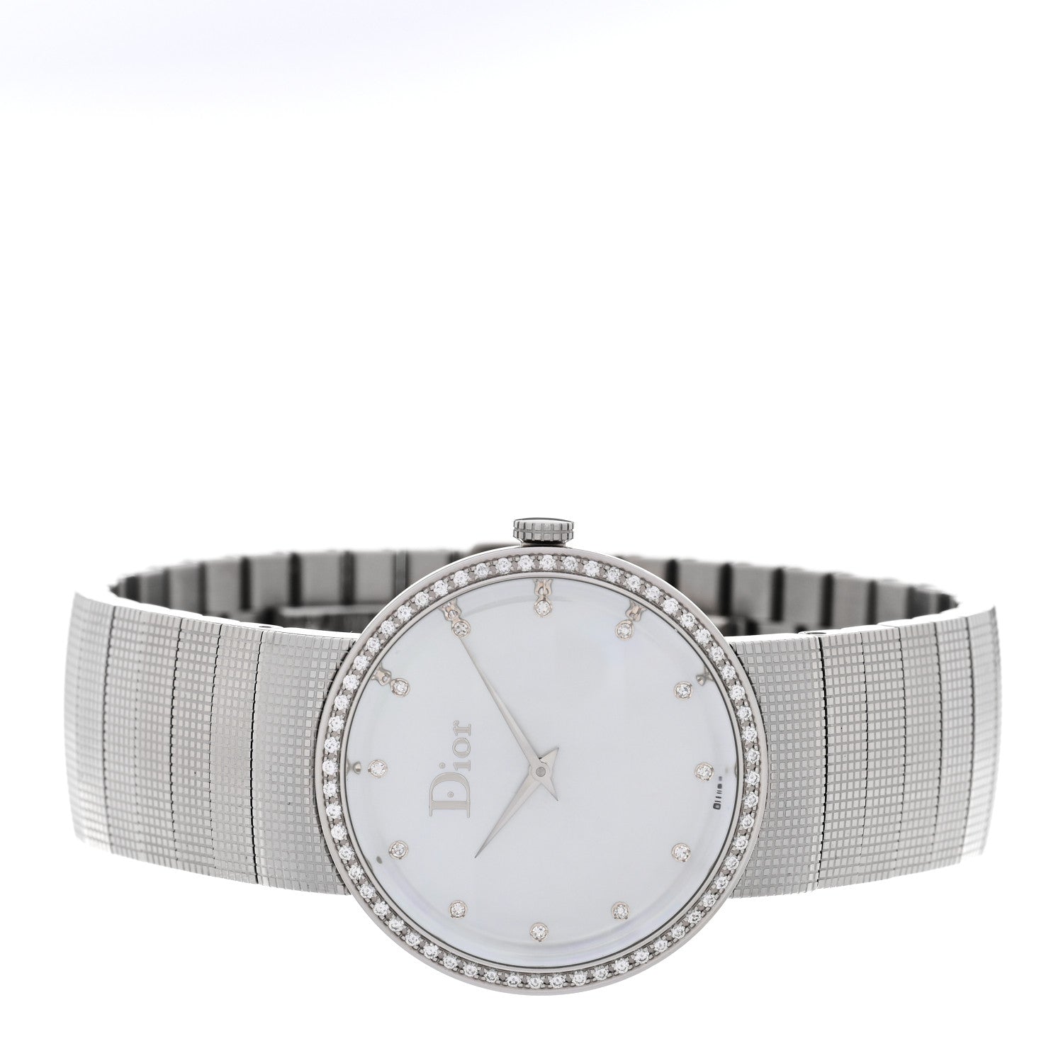 Christian Dior Stainless Steel Diamond Bezel Mother of Pearl 33mm La D De Dior Quartz Watch