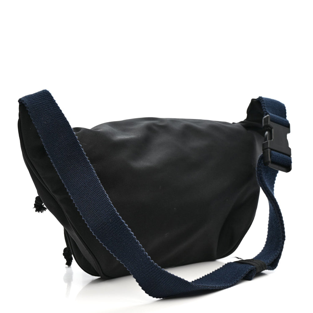 Balenciaga Recycled Sport Nylon Logo Embroidered Wheel Beltpack Black