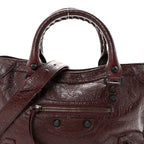 Balenciaga Agneau Arena Storico Classic Hardware Small Le City Dark Burgundy