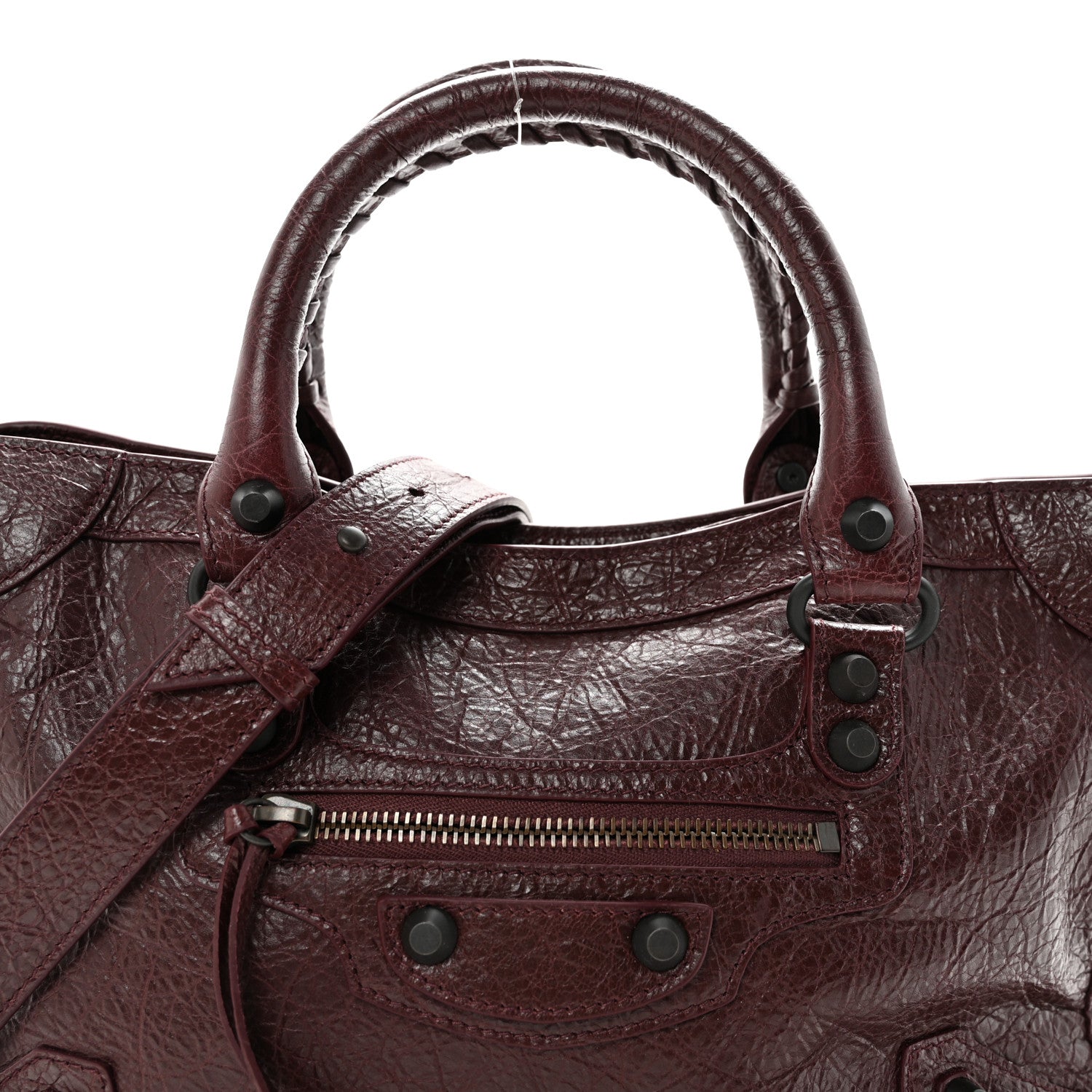 Balenciaga Agneau Arena Storico Classic Hardware Small Le City Dark Burgundy