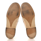 Chanel Shiny Calfskin Logo Loafers 40 Beige
