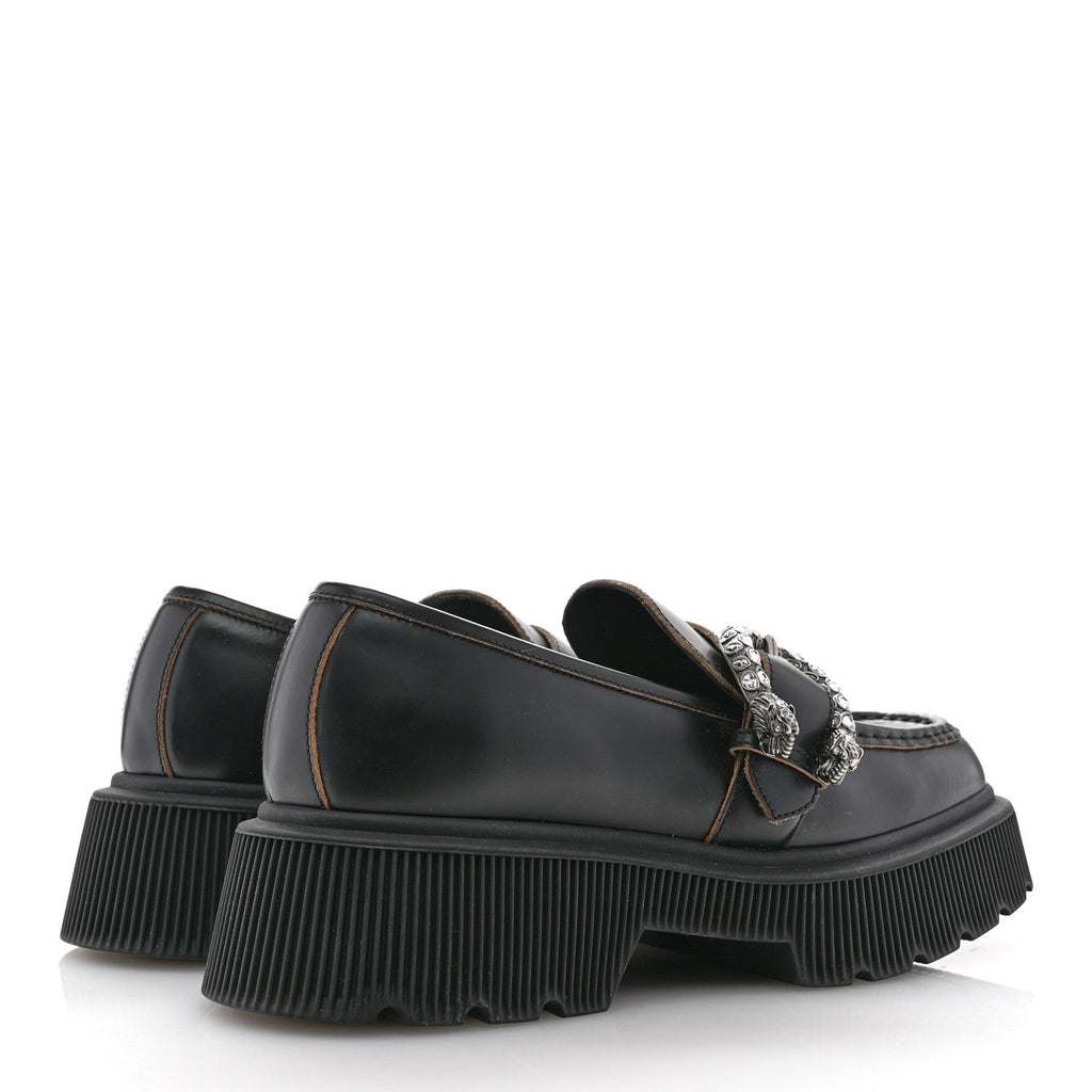 Gucci Cordovan Lux Dionysus Hunder Loafers 39.5 Black