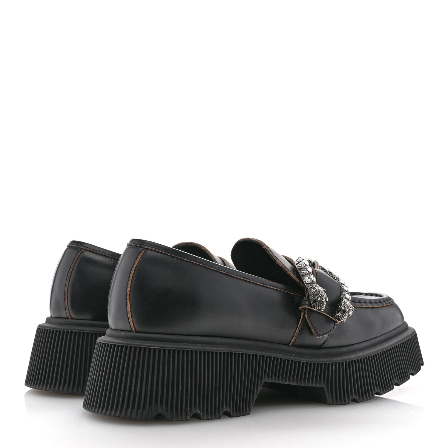Gucci Cordovan Lux Dionysus Hunder Loafers 39.5 Black