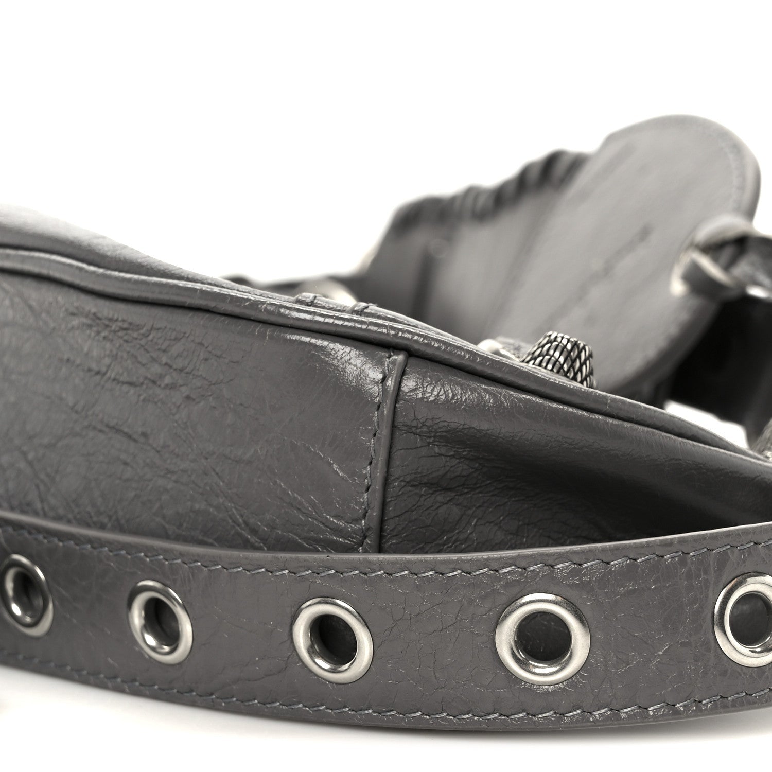 Balenciaga Agneau Arena Le Cagole Shoulder Bag XS Dark Grey