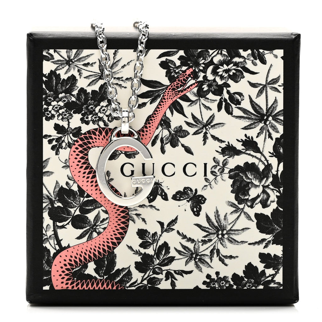 Gucci Sterling Silver G Pendant Necklace
