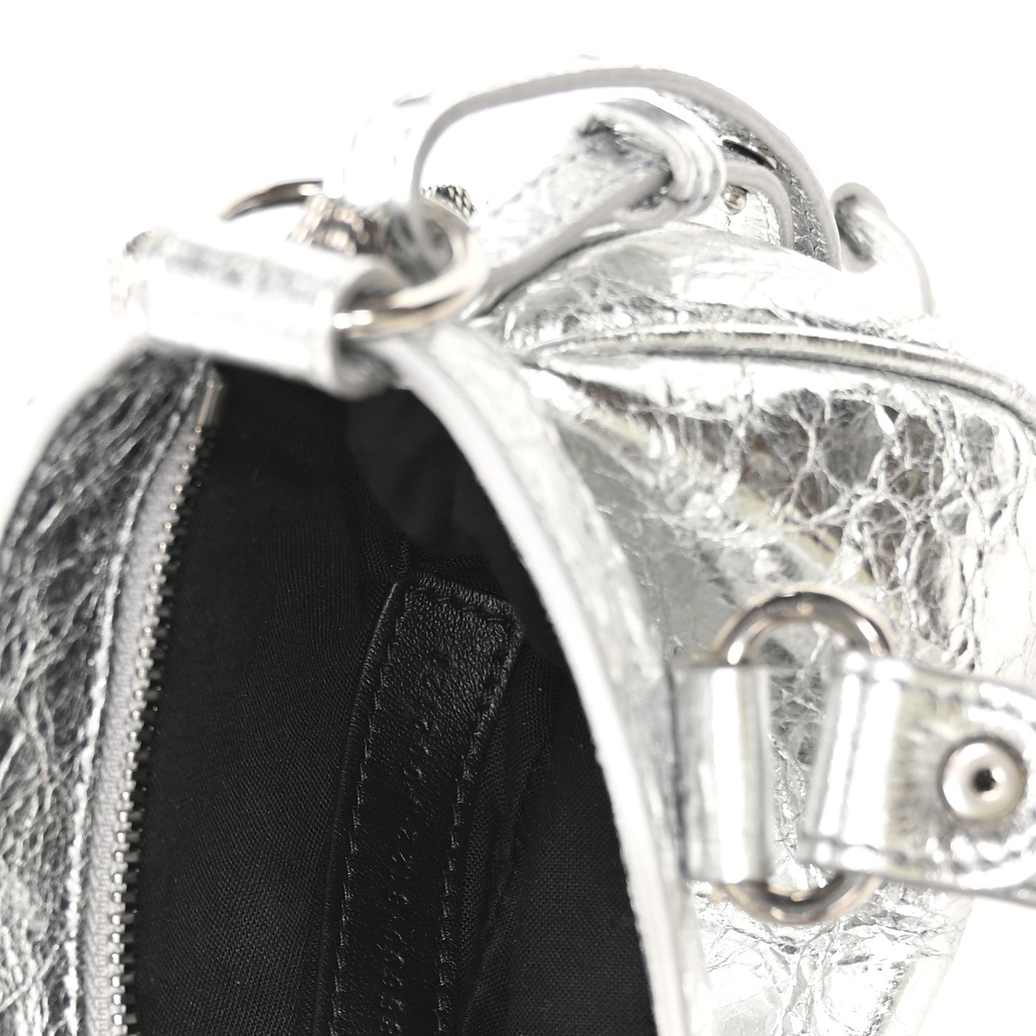 Balenciaga Agneau Arena Neo Cagole Mini Handbag Silver
