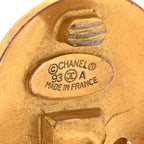 Chanel CC Clip On Earrings Black Gold