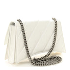 Balenciaga Crushed Calfskin Quilted Small Crush Chain Bag Optic White