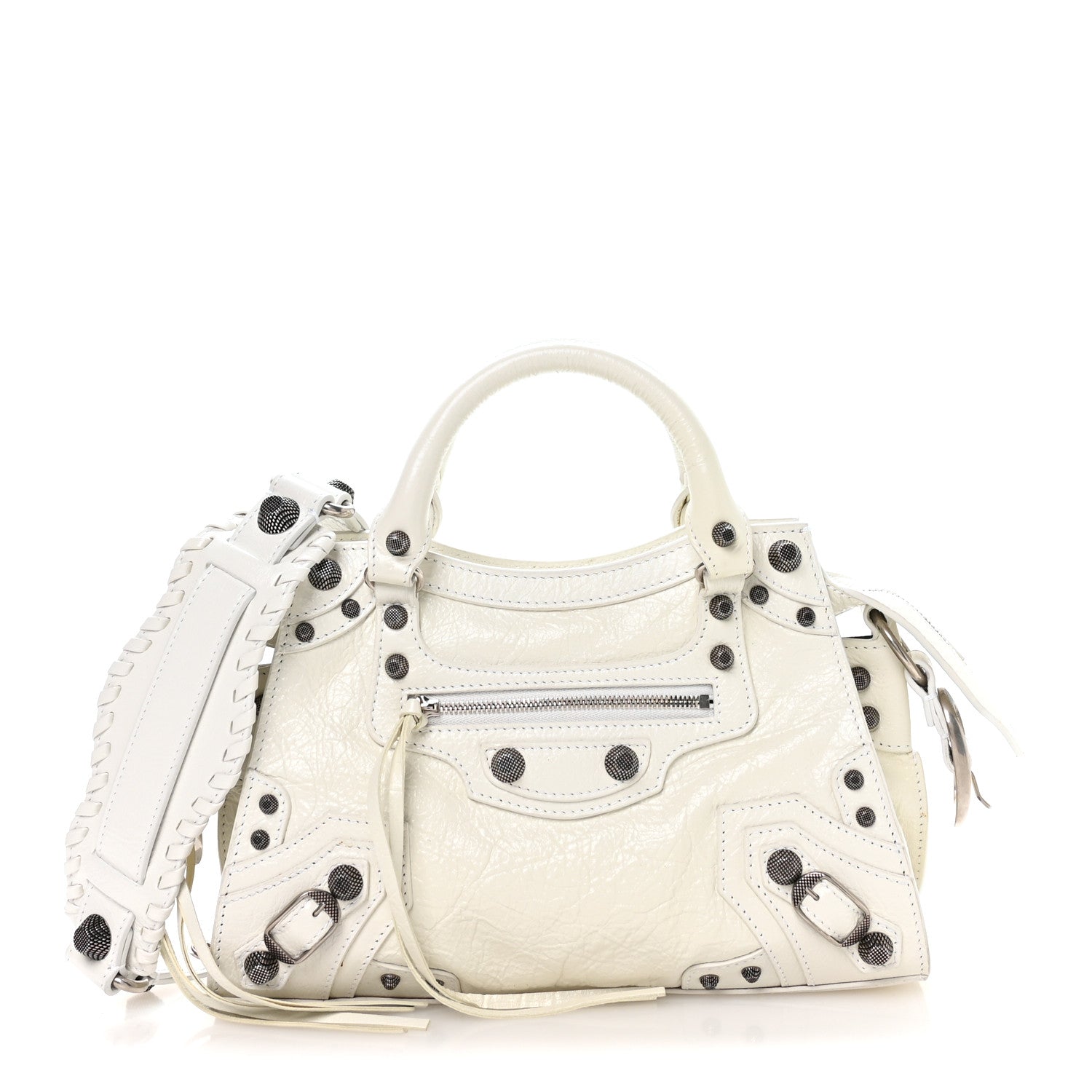Balenciaga Agneau Arena Neo Cagole Handbag XS Optic White