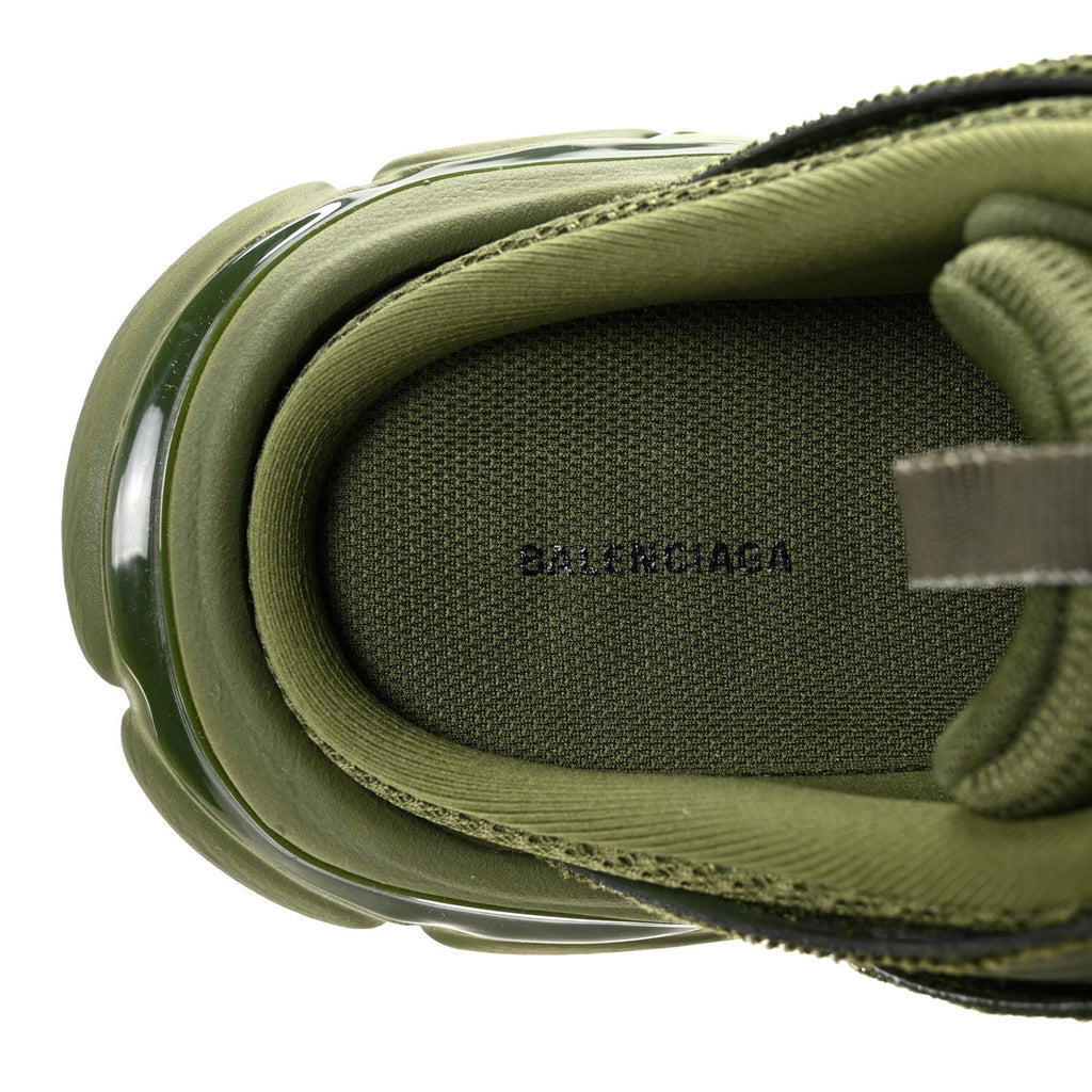 Balenciaga Mesh Rubber Mens Track Mules 41 Kaki