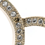 Chanel Resin Crystal CC Camellia Drop Single Clip On Earring Gold Black