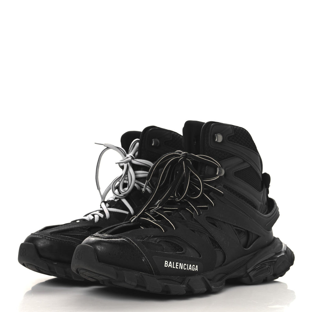 Balenciaga Mesh Nylon Mens Track Hike Sneakers 42 Black