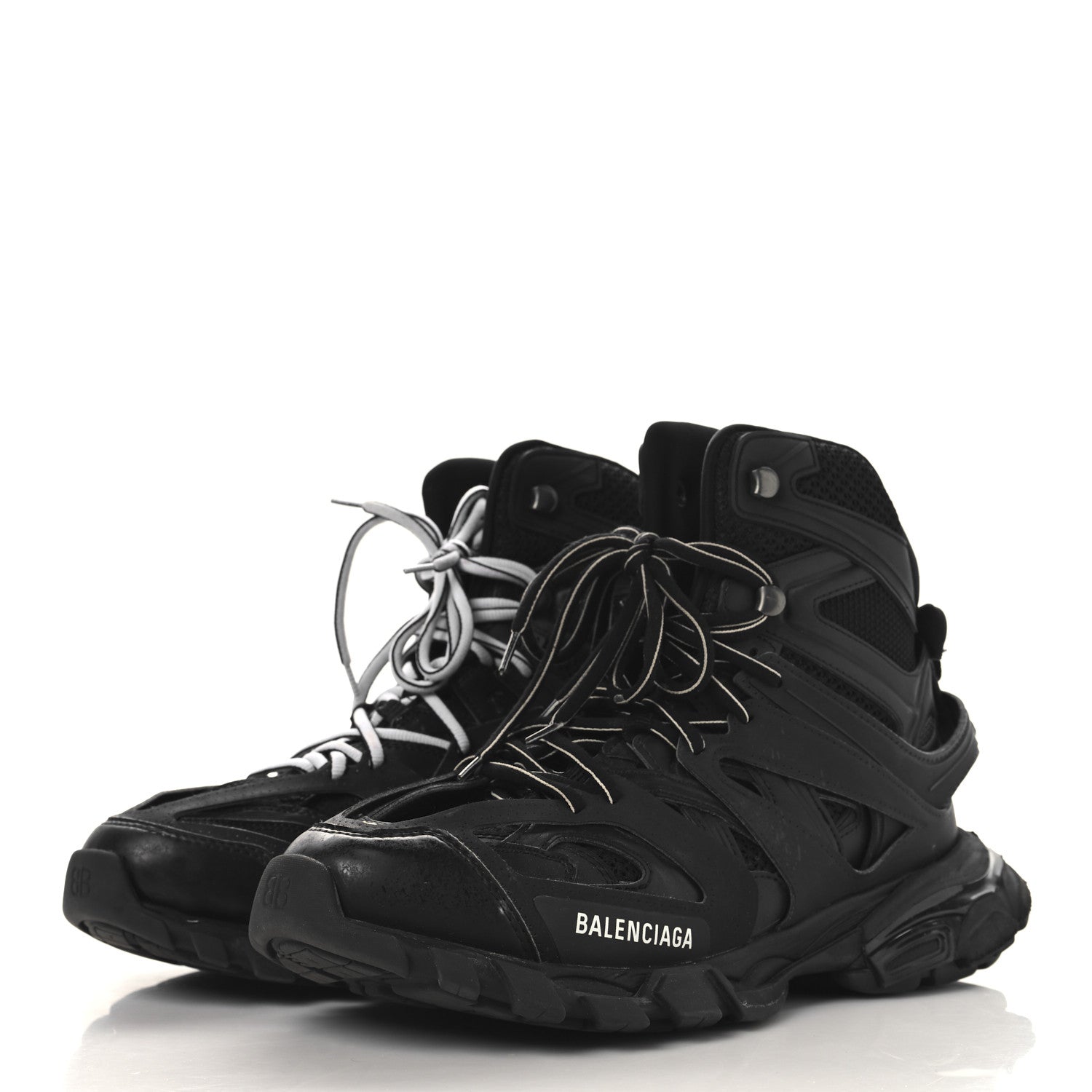 Balenciaga Mesh Nylon Mens Track Hike Sneakers 42 Black