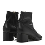 Chanel Stretch Lambskin Cap Toe CC Uniform Short Boots 37.5 Black